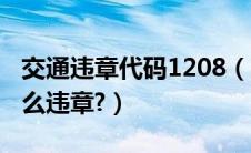 交通违章代码1208（交通违章代码1208是什么违章?）