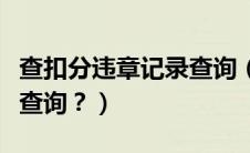 查扣分违章记录查询（私家车怎么查违章记录查询？）