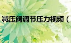 减压阀调节压力视频（减压阀调节压力方法）