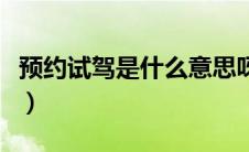 预约试驾是什么意思呀（预约试驾是什么意思）