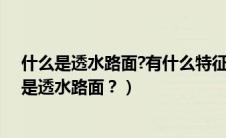 什么是透水路面?有什么特征?解决道路的什么问题?（什么是透水路面？）