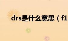 drs是什么意思（f1的drs是什么意思）