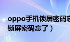 oppo手机锁屏密码忘了怎么办（oppo手机锁屏密码忘了）