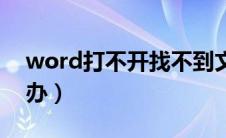 word打不开找不到文件（word打不开怎么办）