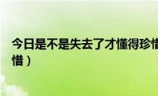 今日是不是失去了才懂得珍惜（为什么只有失去了才懂得珍惜）