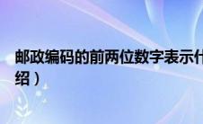 邮政编码的前两位数字表示什么（邮政编码数字代表含义介绍）