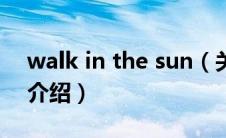 walk in the sun（关于walk in the sun的介绍）