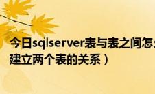 今日sqlserver表与表之间怎么建立联系（SQL server 如何建立两个表的关系）