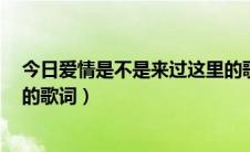 今日爱情是不是来过这里的歌词（寻`爱情有没有来过这里`的歌词）