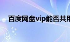 百度网盘vip能否共用(百度网盘vip账号)