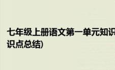 七年级上册语文第一单元知识树(七年级上册语文第一单元知识点总结)