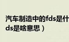 汽车制造中的fds是什么意思（汽车制造中的fds是啥意思）