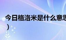 今日格洛米是什么意思啊（格洛米是什么意思）