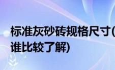 标准灰砂砖规格尺寸(灰砂砖规格尺寸有哪些 谁比较了解)