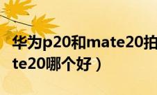 华为p20和mate20拍照对比（华为p20和mate20哪个好）