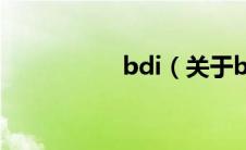 bdi（关于bdi的介绍）