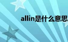 allin是什么意思（allin的解释）