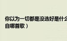 你以为一切都是没选好是什么歌（你以为一切都是没选好来自哪首歌）