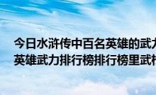 今日水浒传中百名英雄的武力排行榜(二)（水浒108将十大英雄武力排行榜排行榜里武松只能排第10）