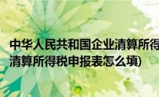 中华人民共和国企业清算所得税申报表(中华人民共和国企业清算所得税申报表怎么填)