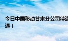 今日中国移动甘肃分公司待遇多少（中国移动甘肃分公司待遇）