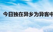 今日独在异乡为异客中的独和异是什么意思