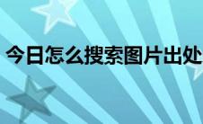 今日怎么搜索图片出处来源（怎么搜索图片）