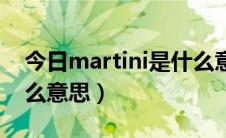 今日martini是什么意思中文（martini是什么意思）