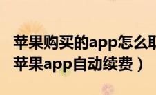 苹果购买的app怎么取消自动续费（怎样取消苹果app自动续费）