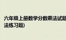 六年级上册数学分数乘法试题(人教版六年级上册数学分数乘法练习题)