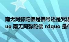 南无阿弥陀佛是佛号还是咒语(ldquo 大悲咒 rdquo 和 ldquo 南无阿弥陀佛 rdquo 是什么咒语)