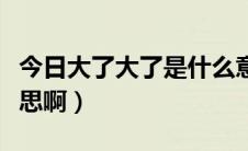 今日大了大了是什么意思（大了去了是什么意思啊）