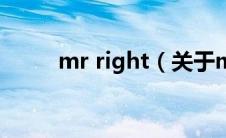 mr right（关于mr right的介绍）