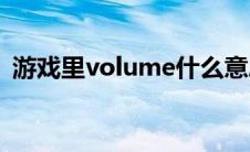 游戏里volume什么意思(volume什么意思)