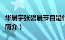 华晨宇张碧晨节目是什么（华晨宇张碧晨个人简介）