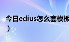 今日edius怎么套模板（edius7如何套用模板）