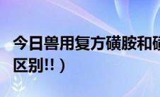 今日兽用复方磺胺和磺胺区别（兽用磺胺药的区别!!）