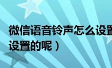 微信语音铃声怎么设置（微信语音铃声是如何设置的呢）