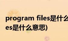 program files是什么能删除吗(Program Files是什么意思)