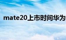 mate20上市时间华为（mate20上市时间）