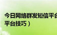 今日网络群发短信平台技巧图（网络群发短信平台技巧）