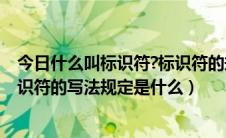 今日什么叫标识符?标识符的规则是什么?（标识符是什么标识符的写法规定是什么）