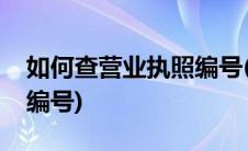 如何查营业执照编号(怎么查询企业营业执照编号)