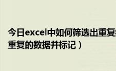 今日excel中如何筛选出重复数据并标记（Excel中如何寻找重复的数据并标记）