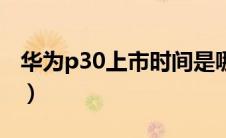 华为p30上市时间是哪年（华为p30上市时间）