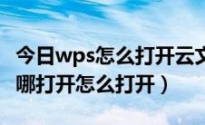 今日wps怎么打开云文档文件（wps云文档在哪打开怎么打开）