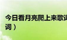 今日看月亮爬上来歌词解析（看月亮爬上来歌词）