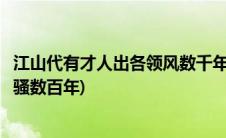 江山代有才人出各领风数千年的意思(江山代有才人出各领风骚数百年)