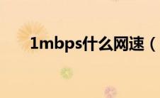 1mbps什么网速（1mbps什么意思）