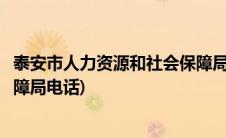 泰安市人力资源和社会保障局电话(泰安市人力资源和社会保障局电话)